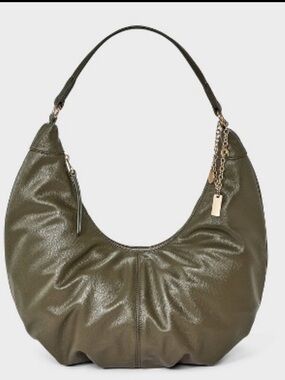 Universal Thread Olive Green Slouchy Hobo Shoulder Bag NWT Gold Chain